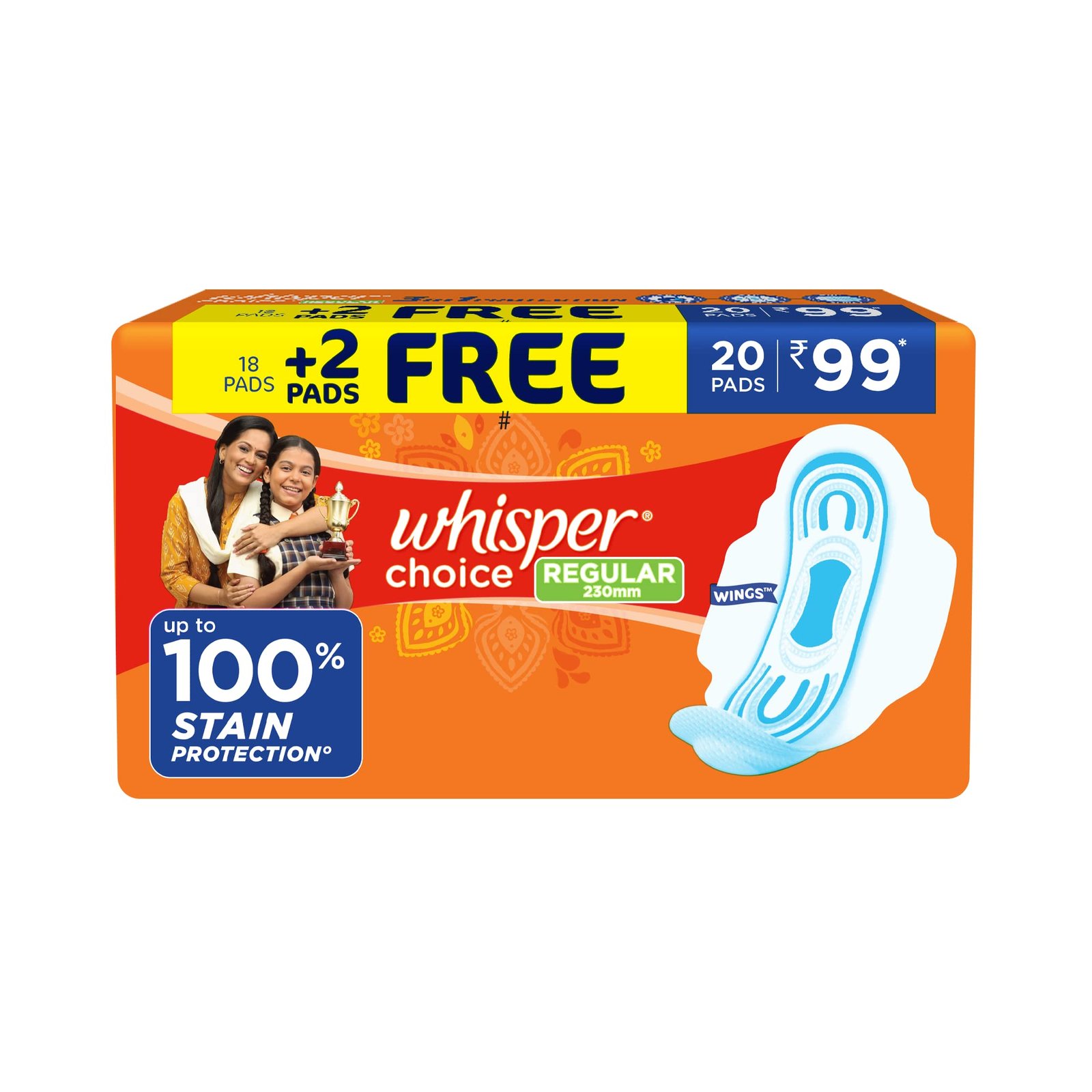 WHISHPER CHOICE REGULARWINGS 20P ORANGE